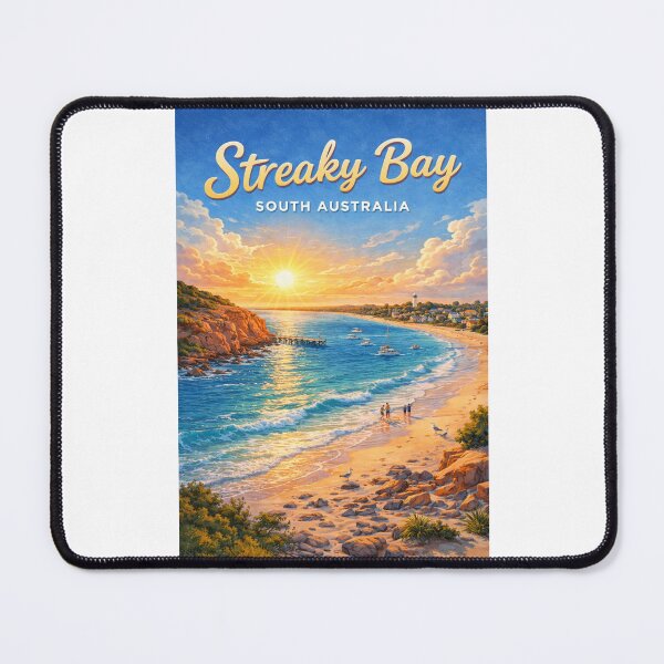Item preview, Streaky Bay Sunset with Jetty and Eyre Peninsula Coast designed and sold by Places On Earth.