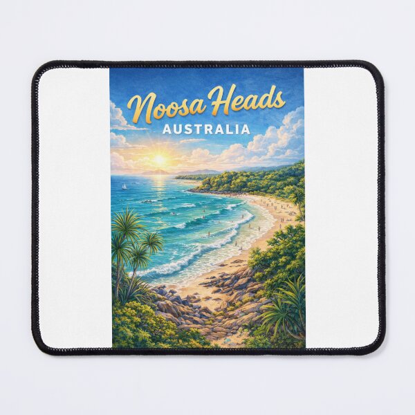 Item preview, Noosa Heads Beach and Laguna Bay with Sunshine Coast Hinterland designed and sold by Places On Earth.