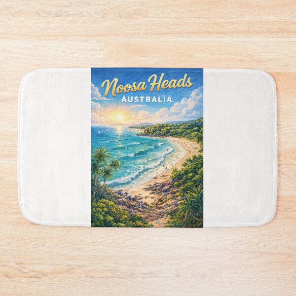Item preview, Noosa Heads Beach and Laguna Bay with Sunshine Coast Hinterland designed and sold by Places On Earth.