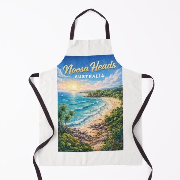 Item preview, Noosa Heads Beach and Laguna Bay with Sunshine Coast Hinterland designed and sold by Places On Earth.