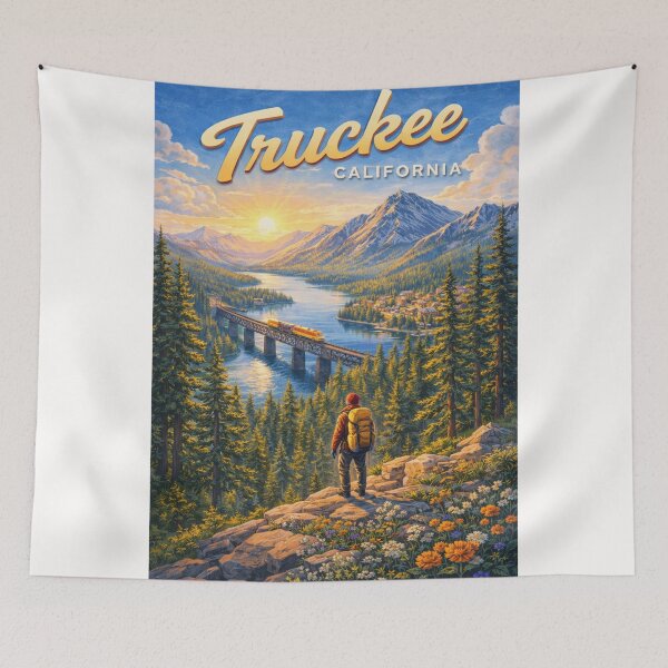 Item preview, Truckee River Valley with Donner Lake and Sierra Nevada designed and sold by Places On Earth.