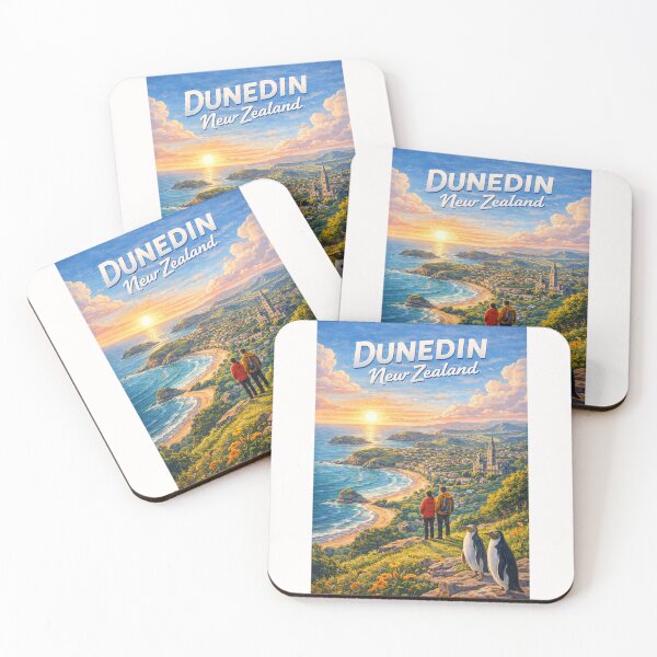 Item preview, Coastal Sunset at Dunedin with Otago Peninsula and St. Joseph’s Cathedral designed and sold by Places On Earth.