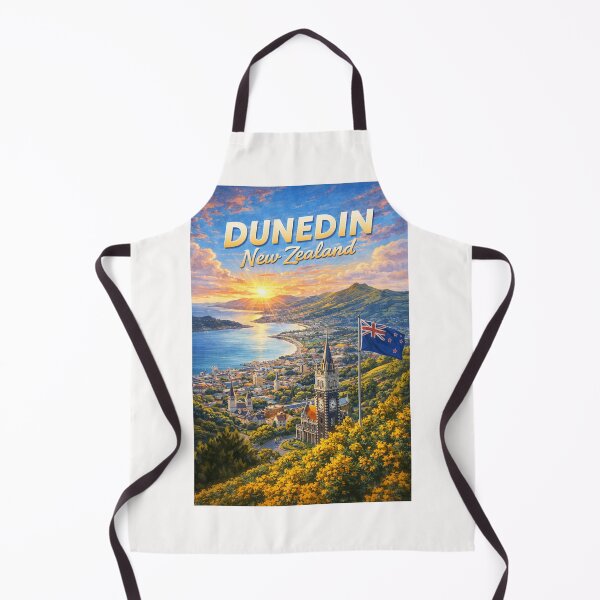 Item preview, Sunset View over Dunedin Harbour with First Church and Otago Hills designed and sold by Places On Earth.