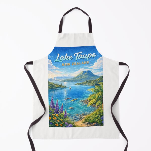 Item preview, Lake Taupō Waterscape with Mount Tauhara and Kayakers designed and sold by Places On Earth.