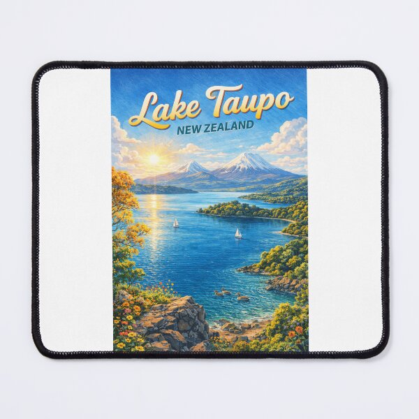 Item preview, Sunrise over Lake Taupō with Tongariro Peaks and Autumn Colours designed and sold by Places On Earth.
