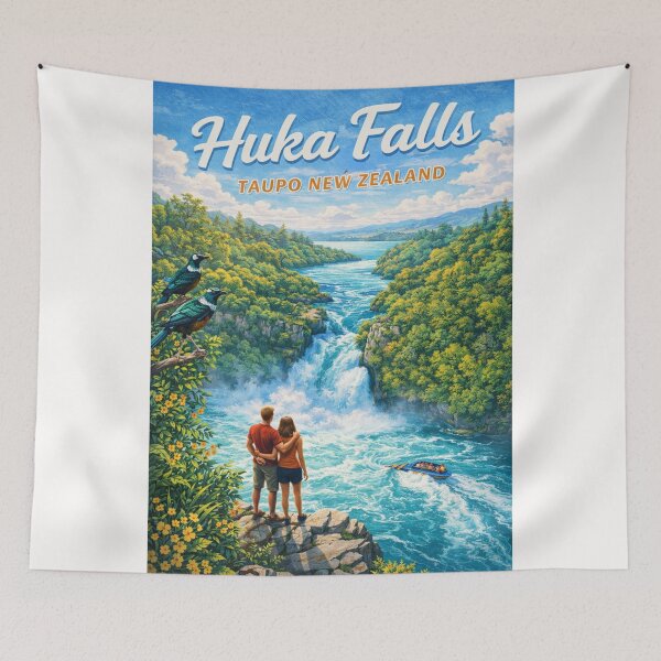 Item preview, Huka Falls with Jet Boat and Native Bush in Taupō designed and sold by Places On Earth.