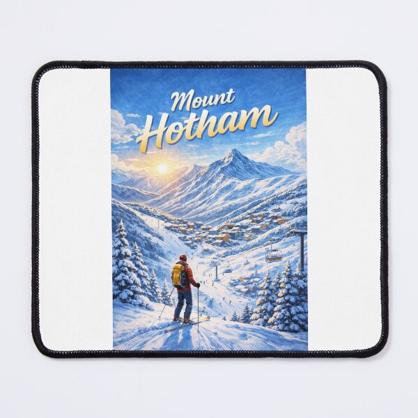 Item preview, Mount Hotham Sunrise with Skier and Victorian Alps Backdrop designed and sold by Places On Earth.