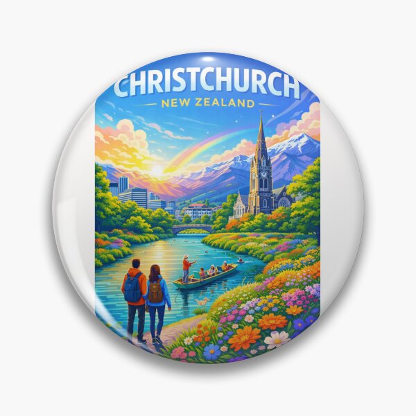 Item preview, Sunset View of Christchurch with Avon River and Christchurch Cathedral designed and sold by Places On Earth.