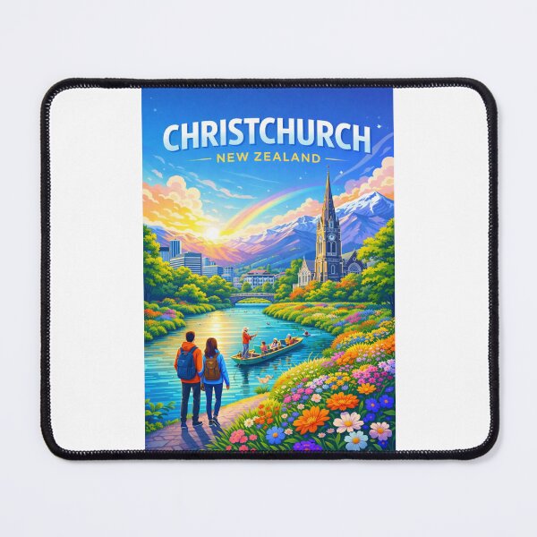 Item preview, Sunset View of Christchurch with Avon River and Christchurch Cathedral designed and sold by Places On Earth.