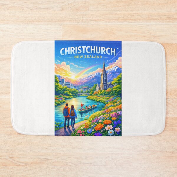 Item preview, Sunset View of Christchurch with Avon River and Christchurch Cathedral designed and sold by Places On Earth.