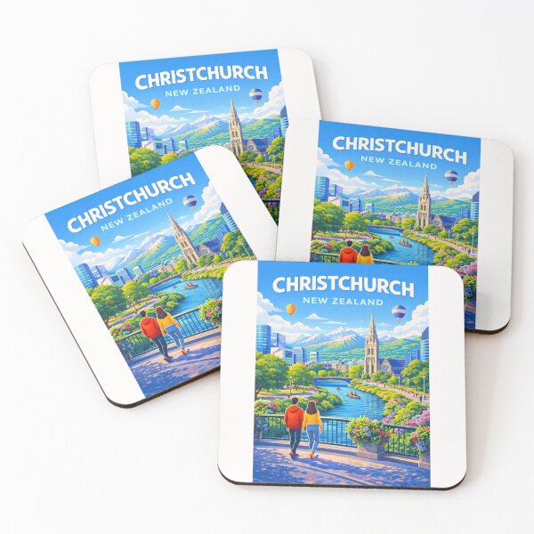 Item preview, Christchurch Skyline with Avon River and Cathedral Square in Spring designed and sold by Places On Earth.