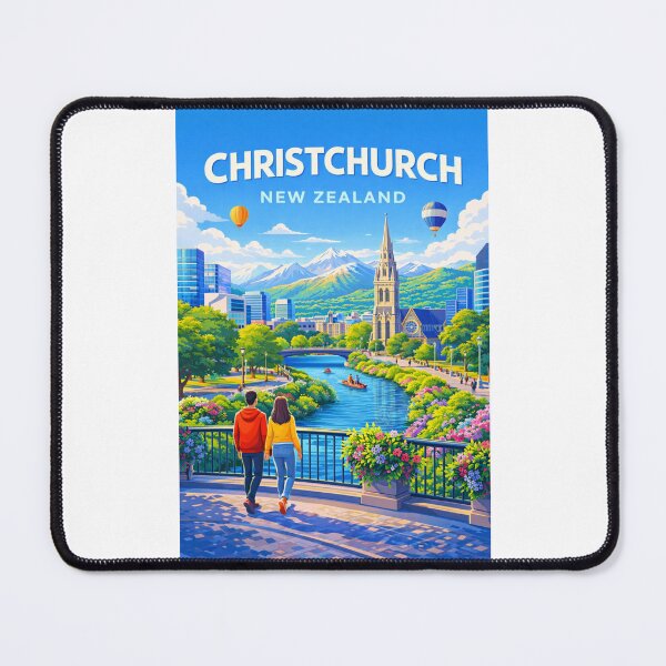 Item preview, Christchurch Skyline with Avon River and Cathedral Square in Spring designed and sold by Places On Earth.