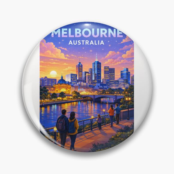 Item preview, Melbourne City Lights at Sunset with Flinders Street Station and Yarra River designed and sold by Places On Earth.