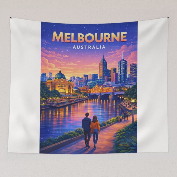 Item preview, Evening Stroll along the Yarra River Promenade in Melbourne designed and sold by Places On Earth.