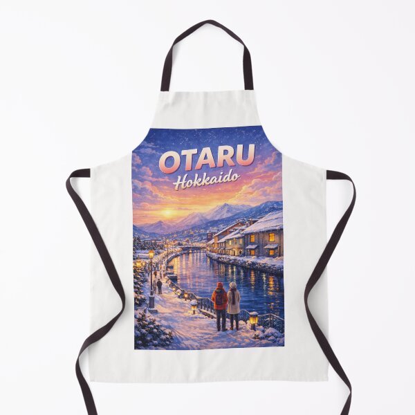 Item preview, Winter Twilight in Otaru with Canal View and Snow-Covered Warehouses designed and sold by Places On Earth.