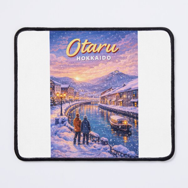 Item preview, Snowfall in Otaru with Boat Ride on Canal and Mount Tengu in View designed and sold by Places On Earth.