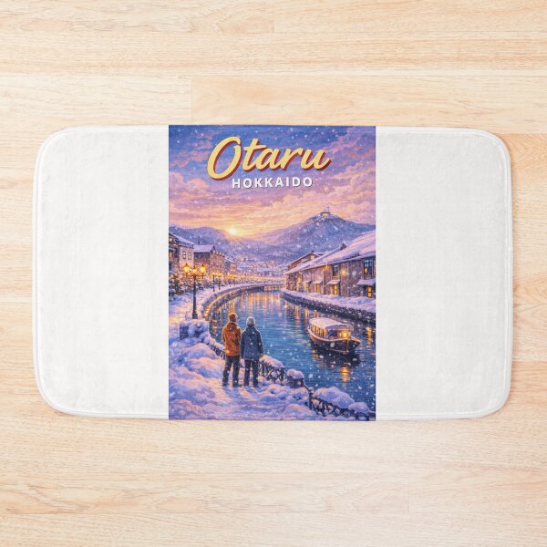 Item preview, Snowfall in Otaru with Boat Ride on Canal and Mount Tengu in View designed and sold by Places On Earth.
