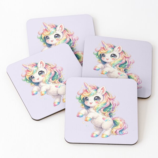 Item preview, Kawaii chibi rainbow unicorn – Kawaii illustration designed and sold by FloreDreamStudio.