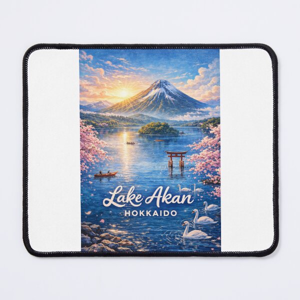 Item preview, Lake Akan Sunrise with Mount Oakan and Cherry Blossoms in Hokkaido designed and sold by Places On Earth.