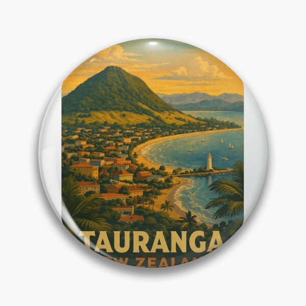 Item preview, Tauranga Bay and Mount Maunganui at Golden Sunset in New Zealand designed and sold by StampMyPassport.
