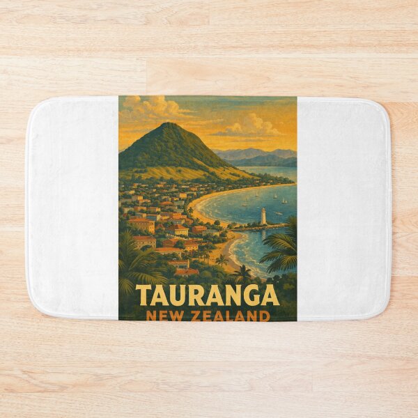 Item preview, Tauranga Bay and Mount Maunganui at Golden Sunset in New Zealand designed and sold by StampMyPassport.