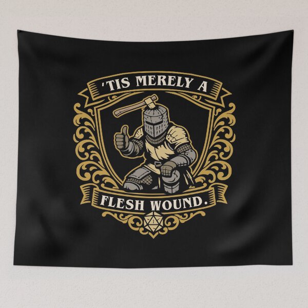 Item preview, Medieval Knight Tis Merely a Flesh Wound Dark Humor designed and sold by pixeptional.
