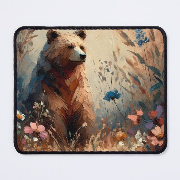Item preview, Serene Forest Bear in Wildflower Meadow designed and sold by Chic_Clip_Craft.