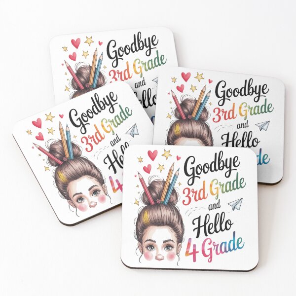 Item preview, Goodbye 3rd Grade Hello 4th Grade Messy Bun Teacher designed and sold by NicolaMail.