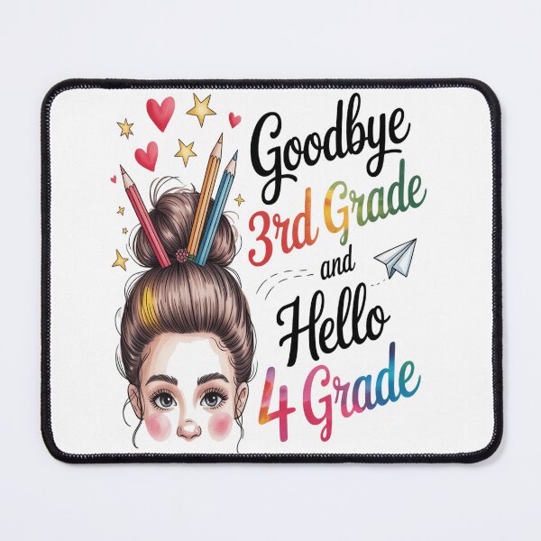 Item preview, Goodbye 3rd Grade Hello 4th Grade Messy Bun Teacher designed and sold by NicolaMail.