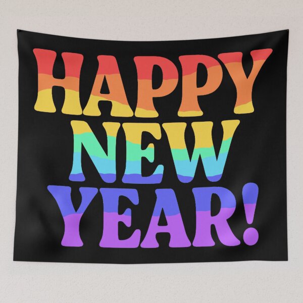 Item preview, Happy New Year Rainbow Typography – Colorful Celebration Lettering Art designed and sold by jeibeee.
