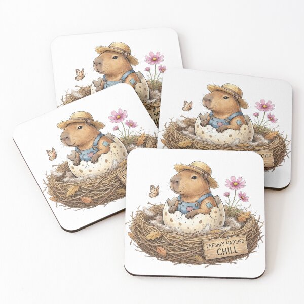 Item preview, Freshly Hatched Chill | Cute Baby Capybara in Egg Watercolor designed and sold by Pixeloom Store.