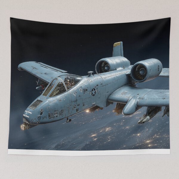 Item preview, A-10 Thunderbolt Soaring Over City Lights designed and sold by Skyframe Aviation.