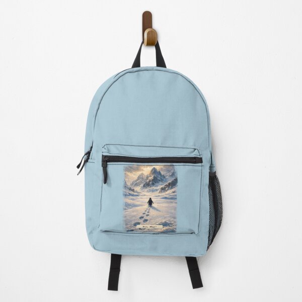 Item preview, but why? lonely penguin walking towards the mountain designed and sold by Mighty-Blue.