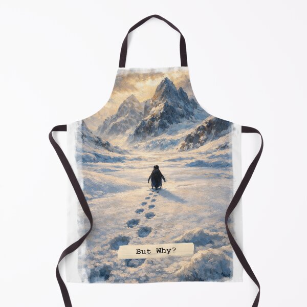 Item preview, but why? lonely penguin walking towards the mountain designed and sold by Mighty-Blue.