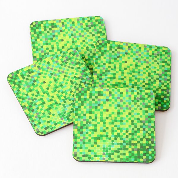 Item preview, Deep Green Mosaic Harmony – Abstract Pixel Art (Perfect Pair Set) designed and sold by Fun In The Sun .