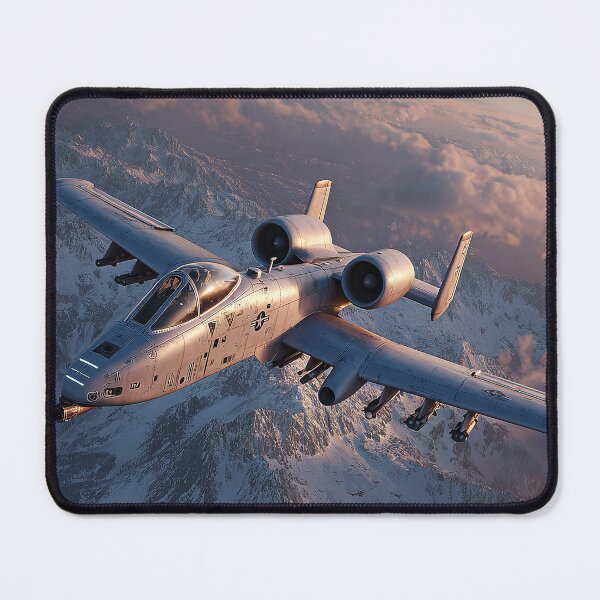 Item preview, Warthog Jet Over Mountains Aviation Poster designed and sold by Skyframe Aviation.
