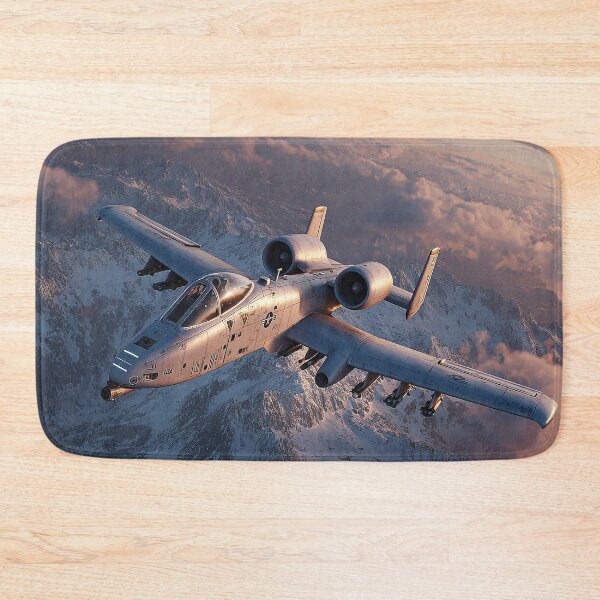 Item preview, Warthog Jet Over Mountains Aviation Poster designed and sold by Skyframe Aviation.