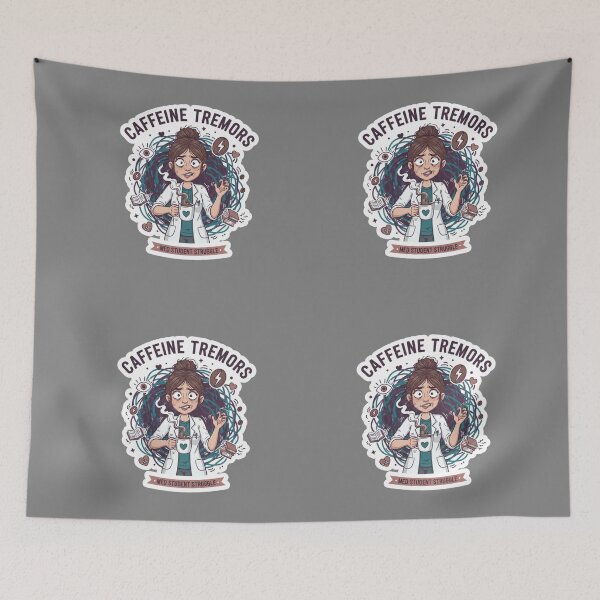 Item preview, Caffeine Tremors Med Student Struggle Funny Healthcare designed and sold by medoutfits.