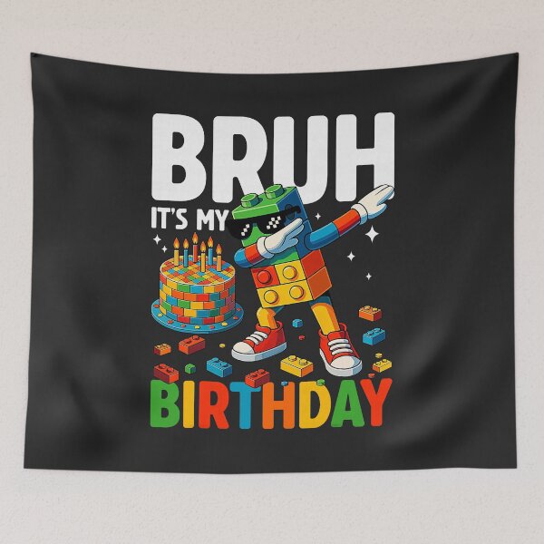 Item preview, Master Builder Dabbing Blocks Bricks Bruh Its My Birthday bruh designed and sold by ArleneRowe.