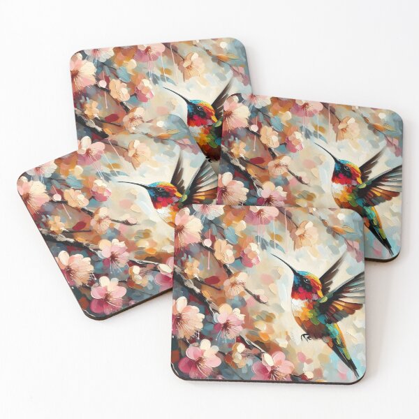 Item preview, Colorful Hummingbird with Cherry Blossoms designed and sold by Chic_Clip_Craft.
