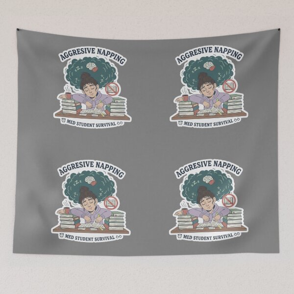 Item preview, Aggressive Napping Funny Medical Student Survival Art designed and sold by medoutfits.