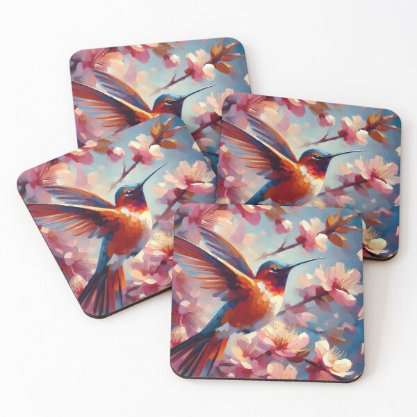 Item preview, Crimson Hummingbird in Blossom Flight designed and sold by Chic_Clip_Craft.