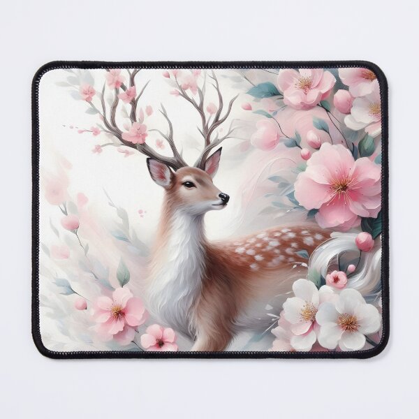 Item preview, Floral Antler Deer in Soft Blossom Fantasy designed and sold by Chic_Clip_Craft.