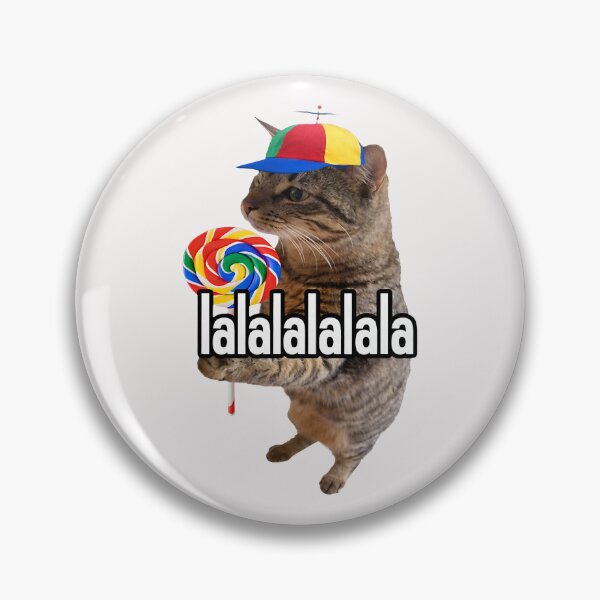 Item preview, Lalalala Funny Silly Cat with Lollipop Meme Men Women designed and sold by ArleneRowe.