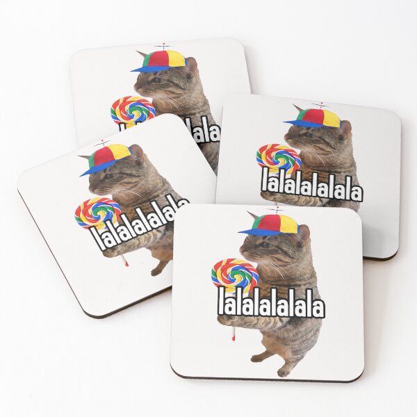 Item preview, Lalalala Funny Silly Cat with Lollipop Meme Men Women  designed and sold by ArleneRowe.