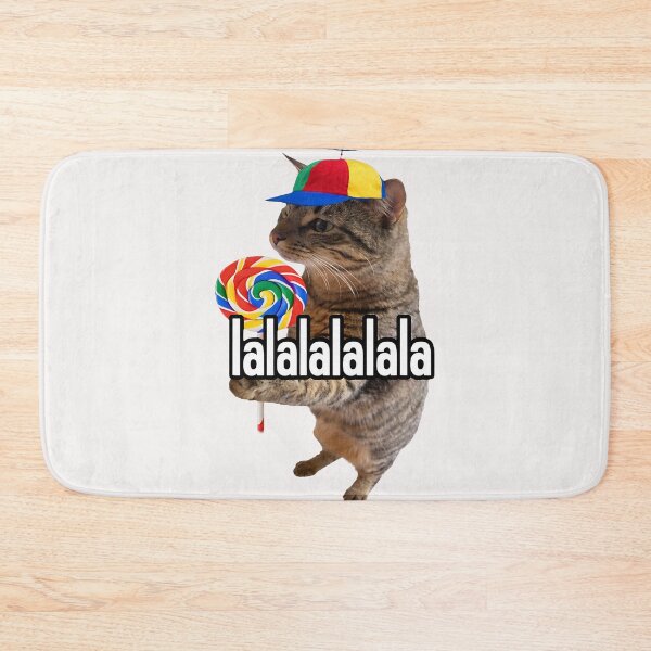 Item preview, Lalalala Funny Silly Cat with Lollipop Meme Men Women designed and sold by ArleneRowe.