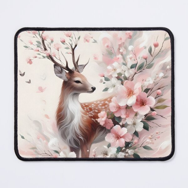 Item preview, Whimsical Deer Surrounded by Blooming Petals designed and sold by Chic_Clip_Craft.