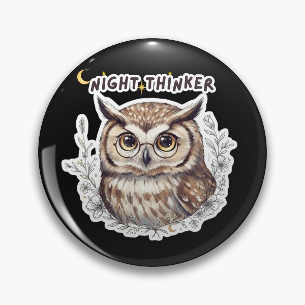 Item preview, Night Thinker Owl – Cozy Aesthetic Illustration designed and sold by LittleLoopArt.