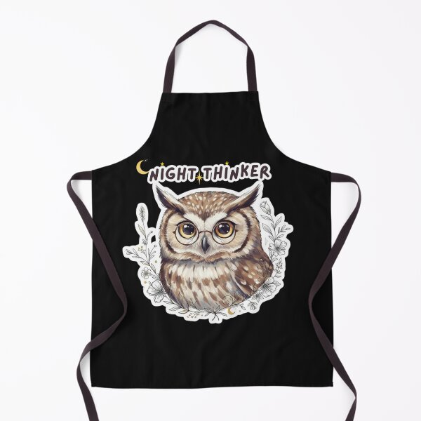 Item preview, Night Thinker Owl – Cozy Aesthetic Illustration designed and sold by LittleLoopArt.