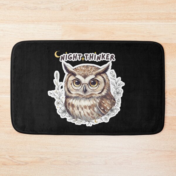 Item preview, Night Thinker Owl – Cozy Aesthetic Illustration designed and sold by LittleLoopArt.